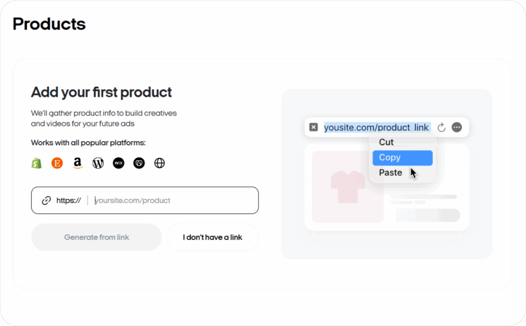 Screenshot of Zeely AI interface when adding new product