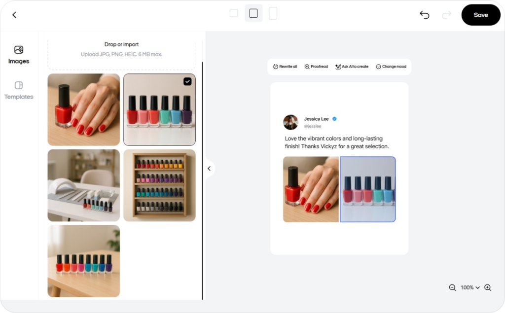 Example of static UGC ads created using Zeely AI