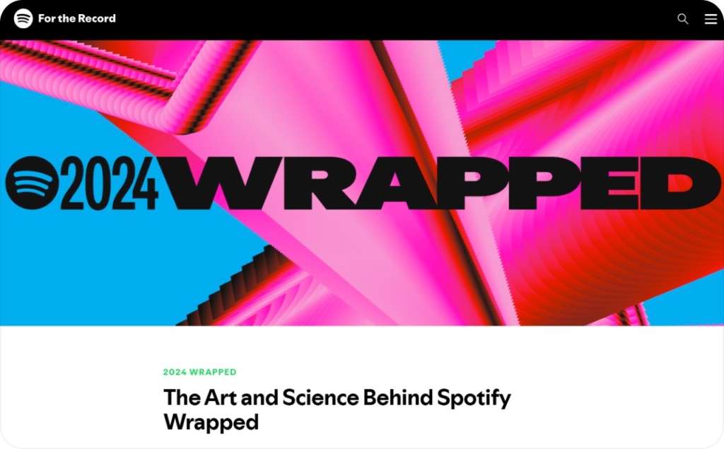 Screenshot of the Spotify website