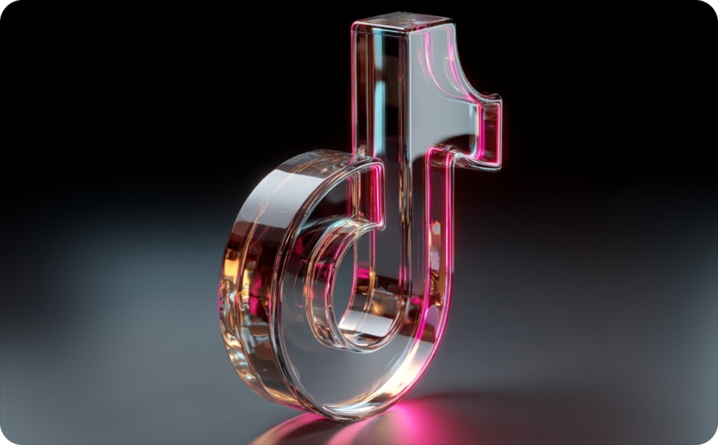 TikTok logo on black and gray background