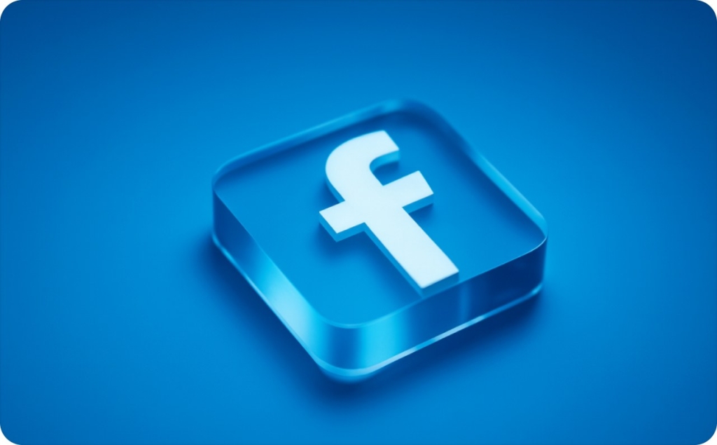 Facebook logo on blue background
