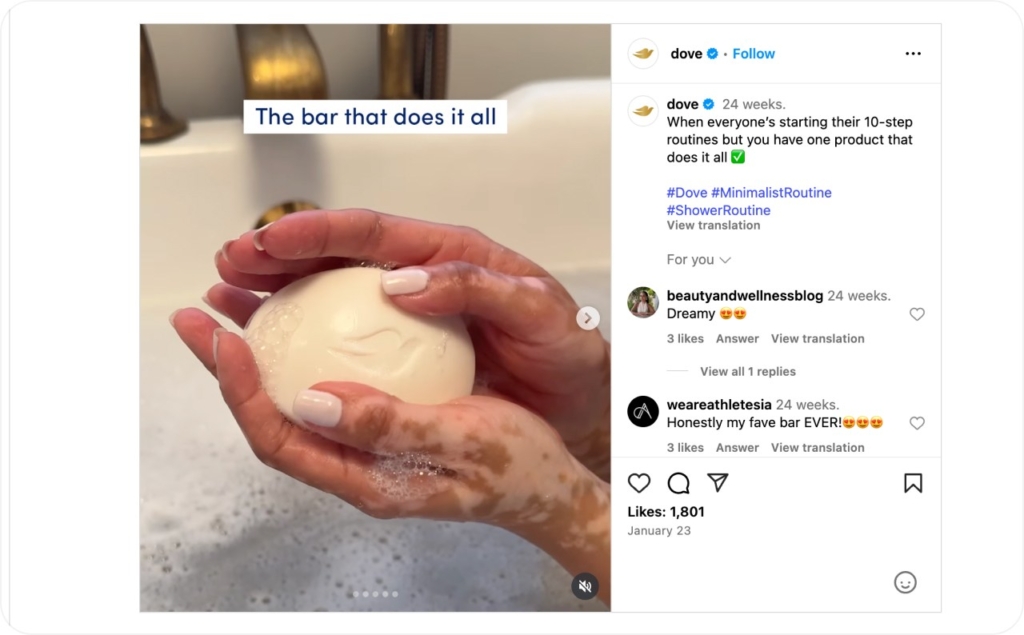 Dovebrand Instagram post