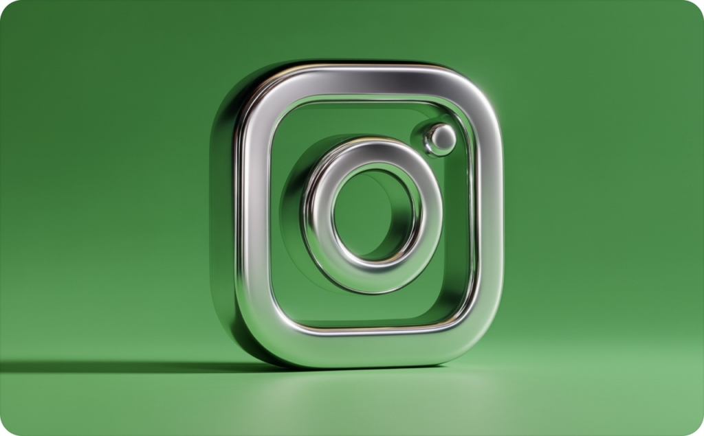 Instagram icon on green background