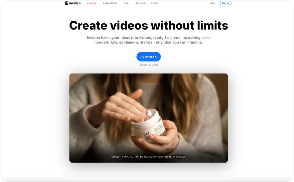 InVideo page