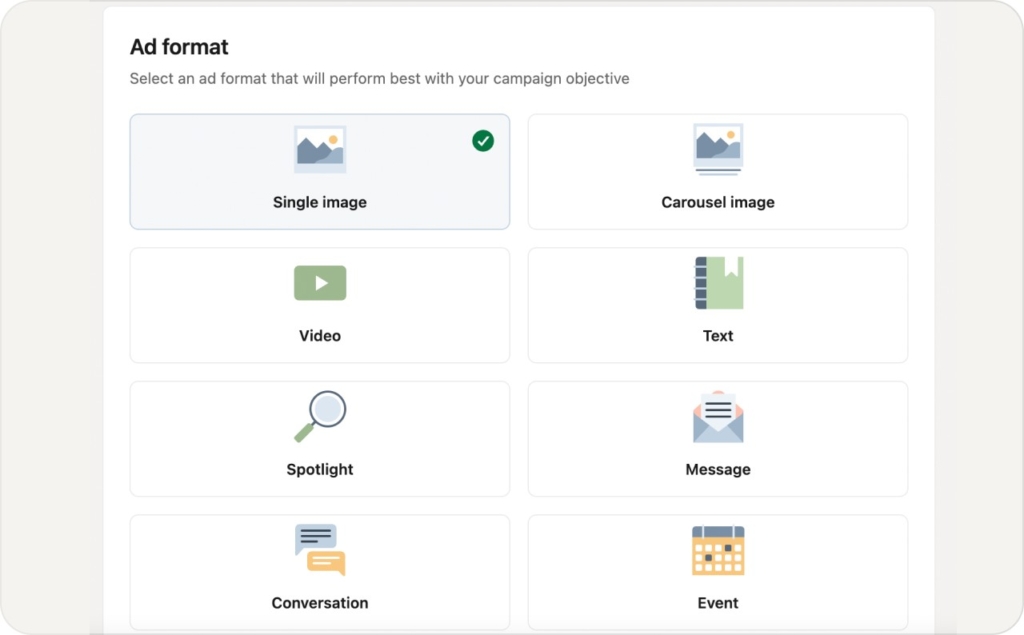 LinkedIn ad creation
