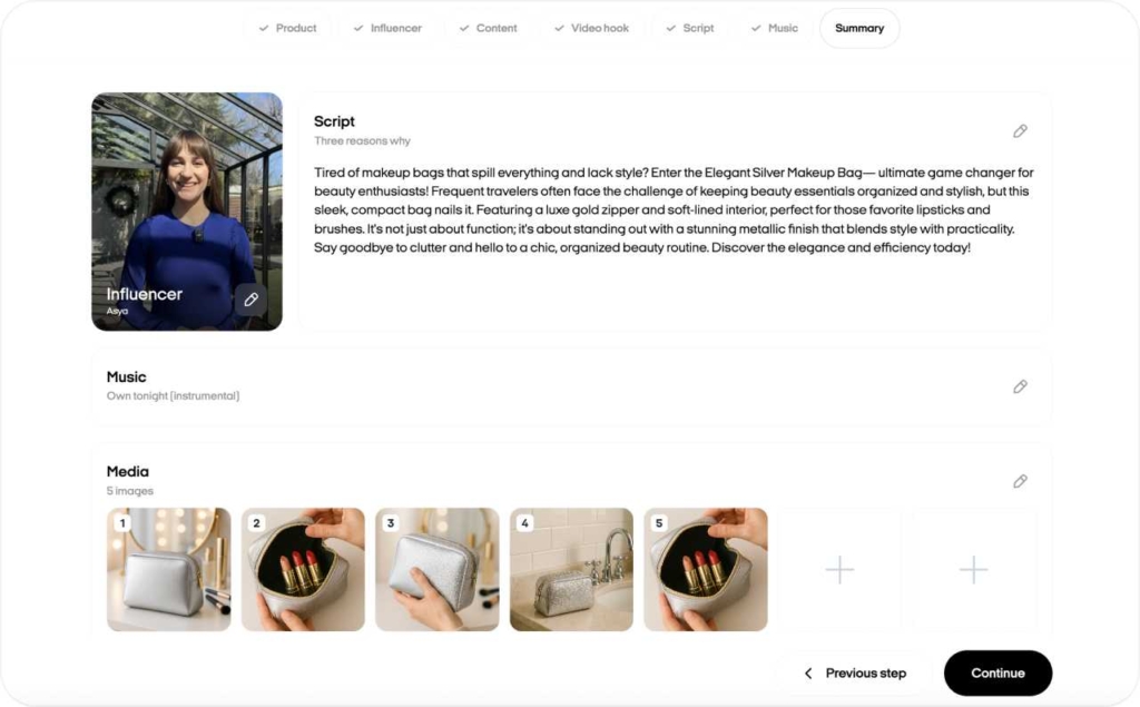Zeely AI studio ad review and render