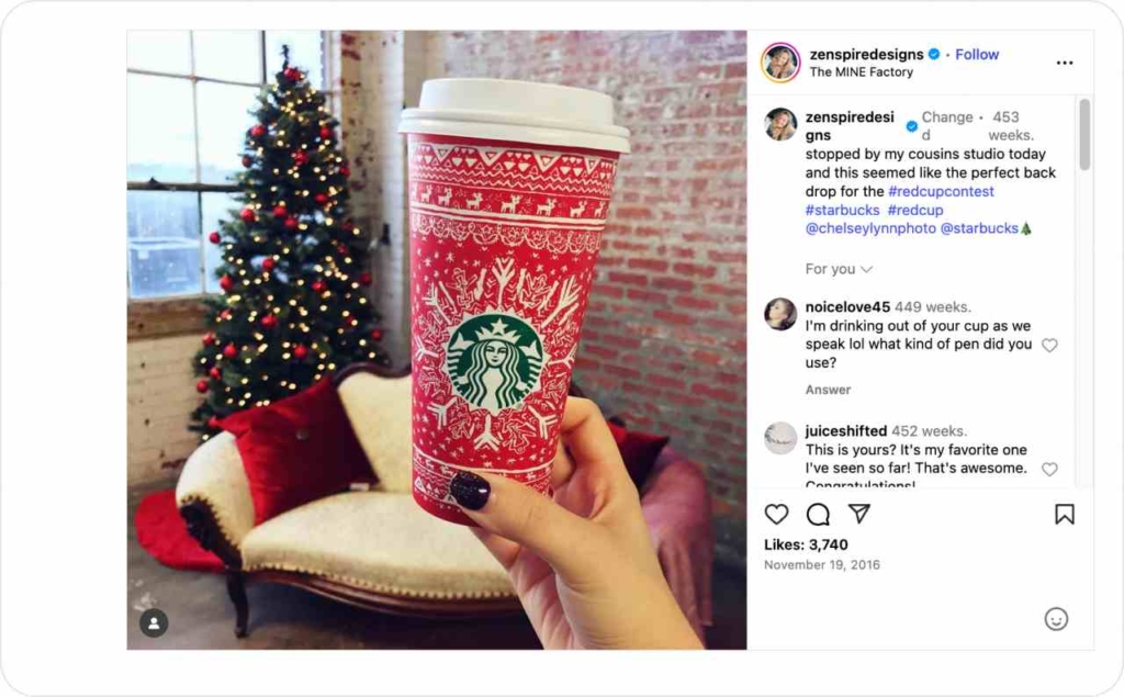 Starbucks UGC Instagram post