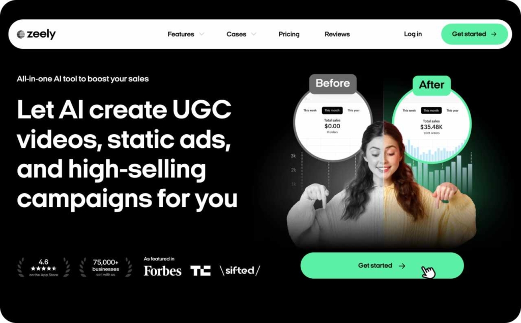 Zeely AI ads generator page