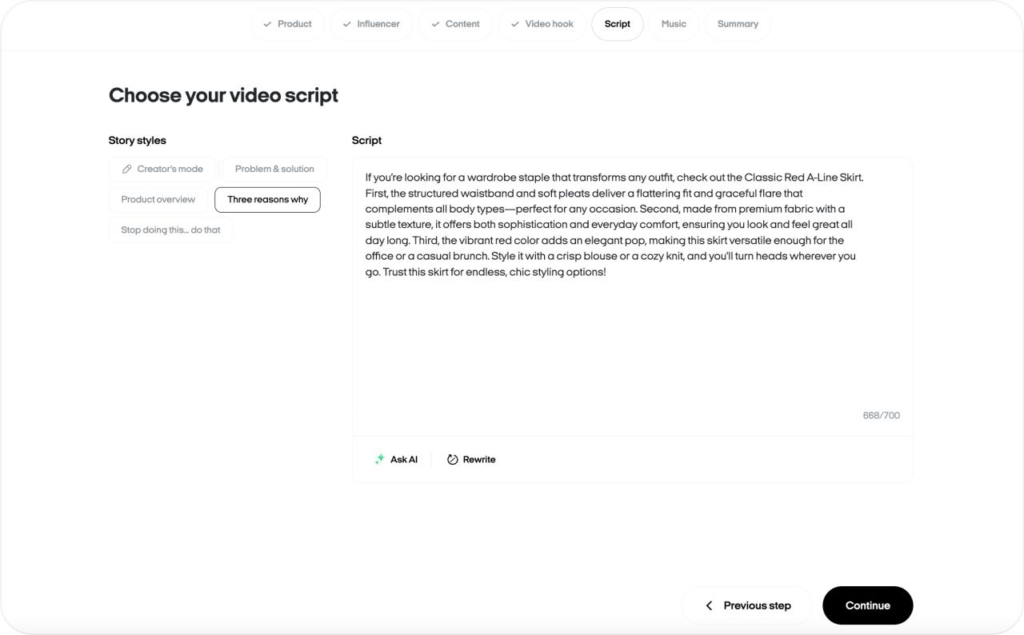 Zeely AI video script