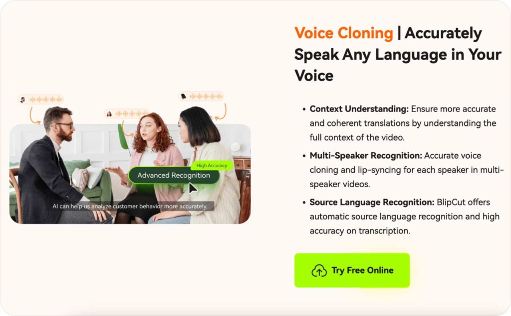 BlipCut landing page