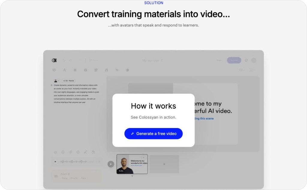 Colossyan landing page