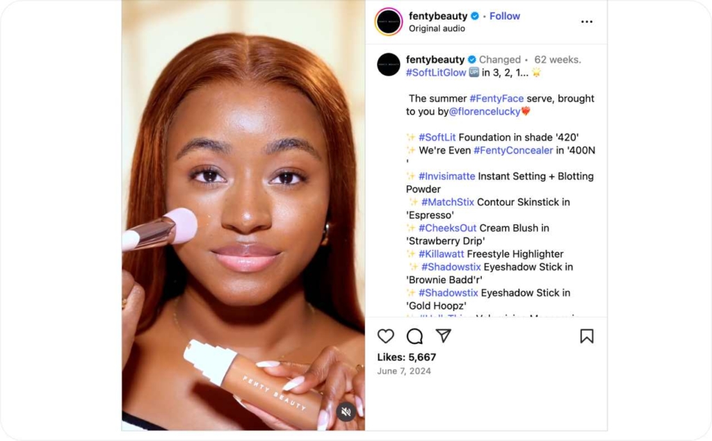 @fentybeauty on Instagram