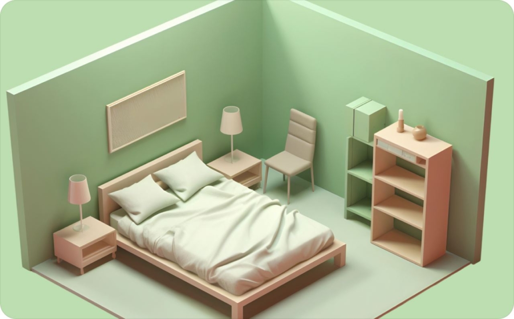 The living room mock-up on green backgroung