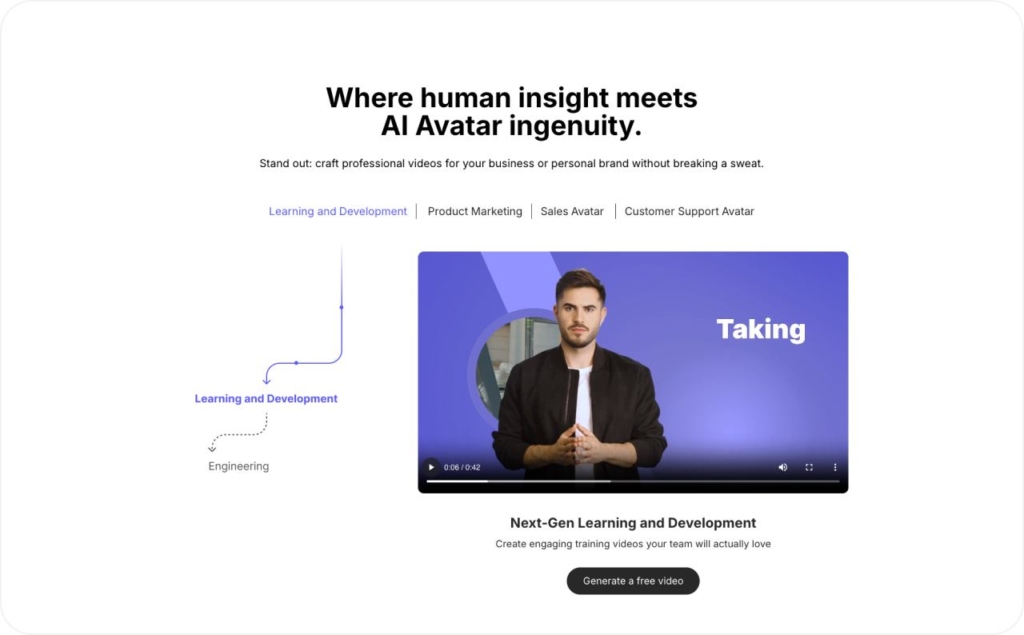 HourOne landing page