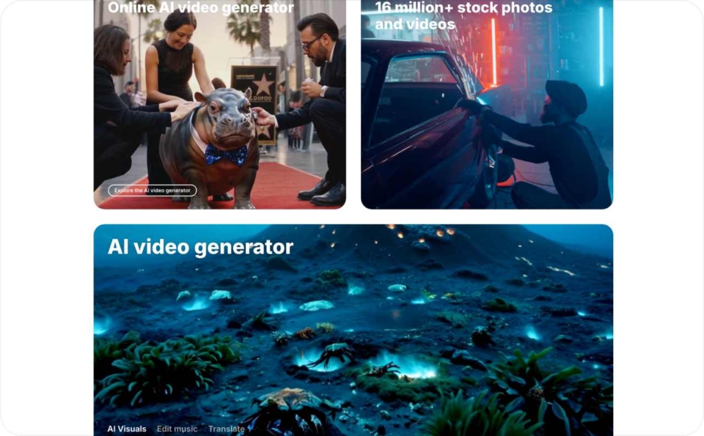 InVideo AI landing page 2
