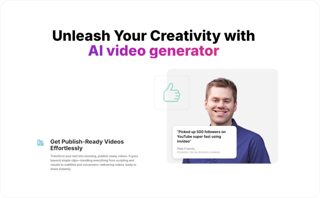 InVideo landing page