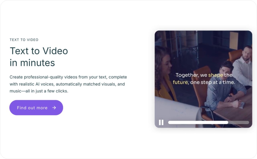 Pictory landing page