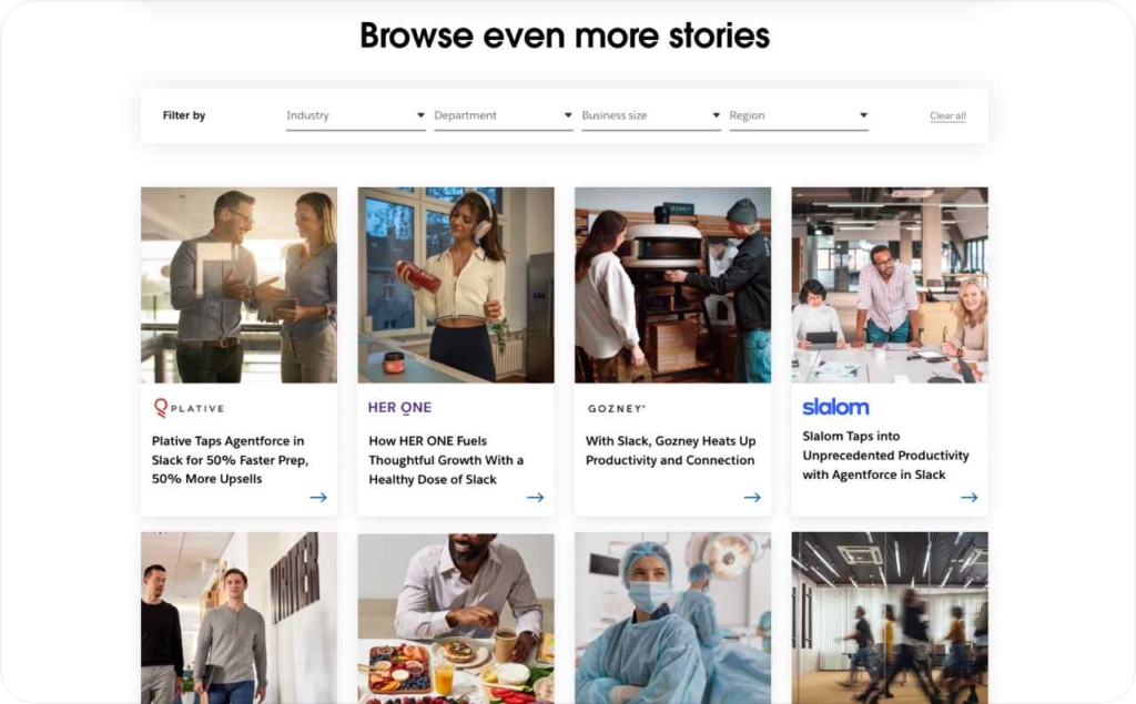 Slack testimonials page