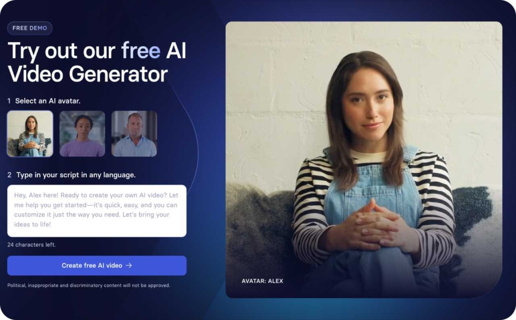 Synthesia landing page