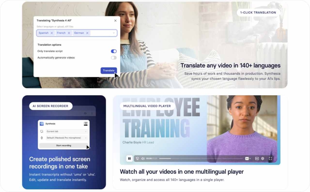 Synthesia landing page