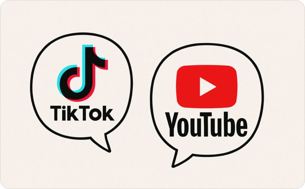 TikTok and YouTube logos