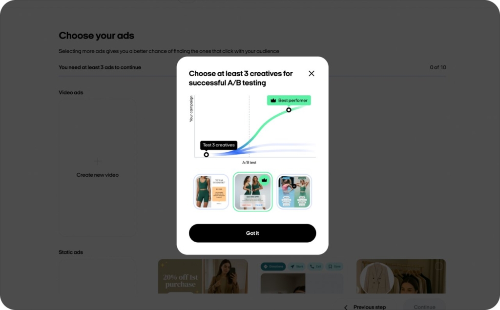 Zeely AI studio: A/B testing