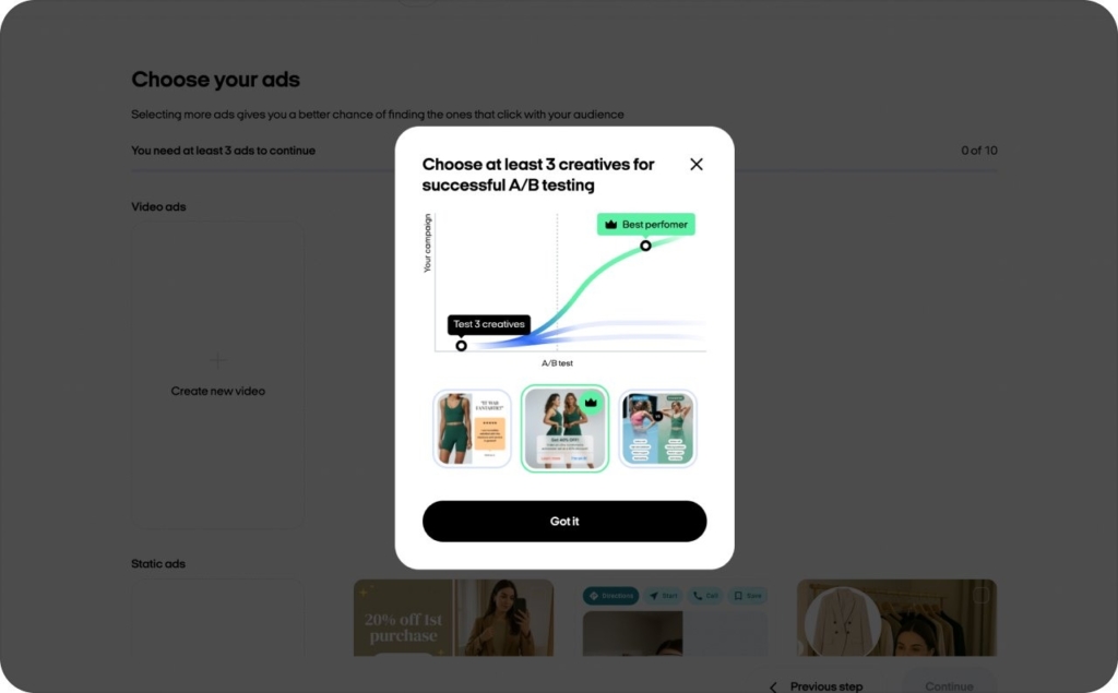 Zeely AI studio: A/B testing