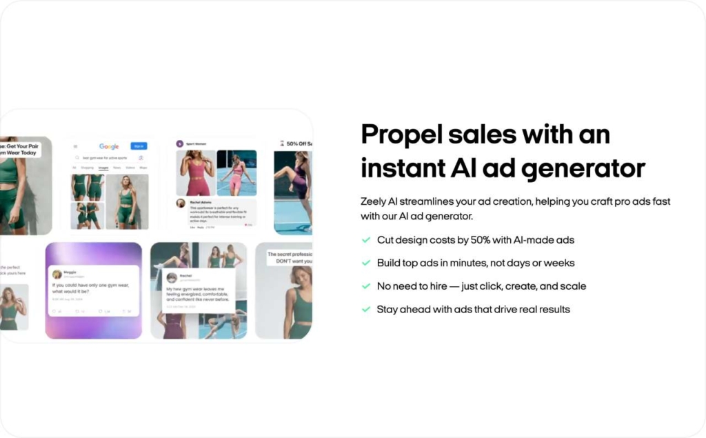 Zeely AI ad generator landing page