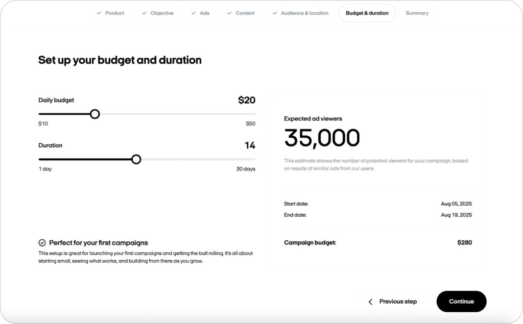 Zeely AI campaign budget
