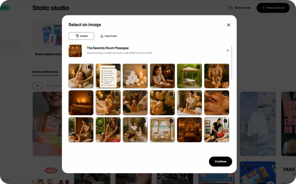 Zeely AI studio static ads creation