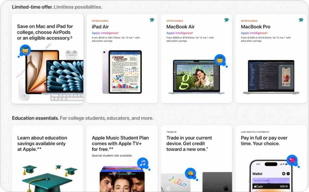 Apple discount for students