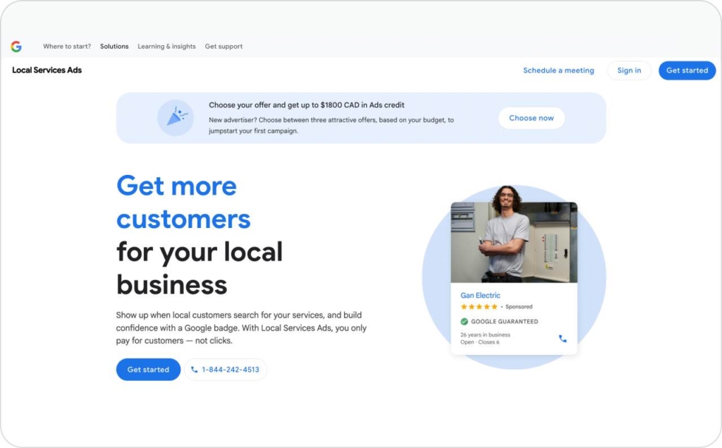 Google Local Services Ads page