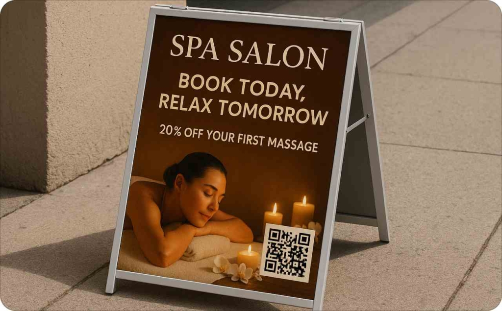 Spa salon A-frame example