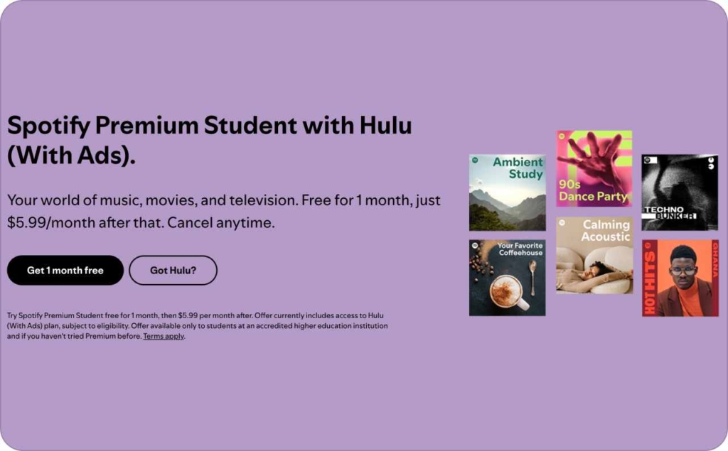 Spotify Student's push