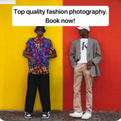 Fashion photography ad: 'Top quality fashion photography. Book now!'