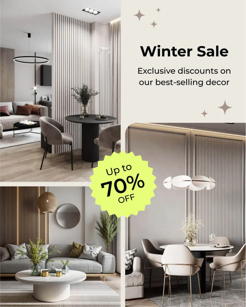 Home decor Winter Sale ad: 'Up to 70% off' on best-selling decor